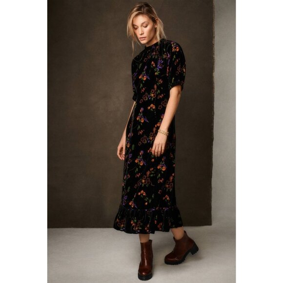 Anthropologie Othilia Laura Velvet Dress - Picture 1 of 13